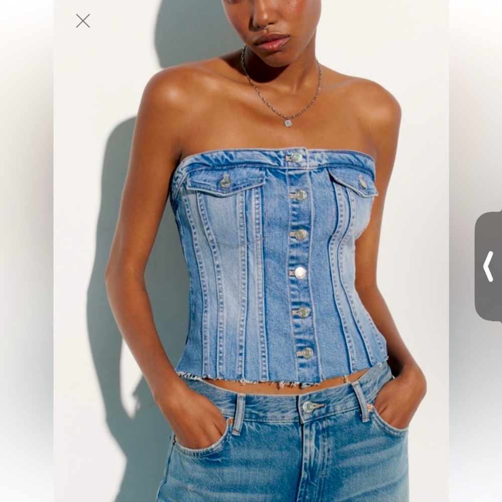 ZARA Corset style denim top